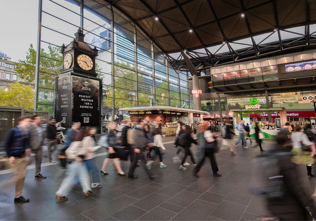 Guiness ad in crowded station