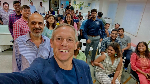 GPJ global chief executive Chris Meyer with the agency’s team in India