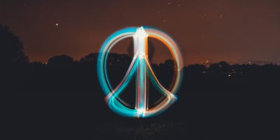 Peace symbol in dark