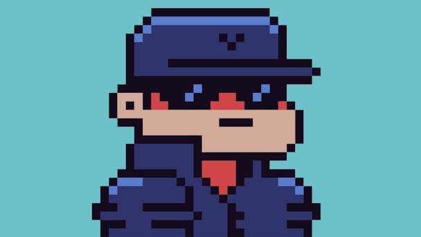 Pixelated character