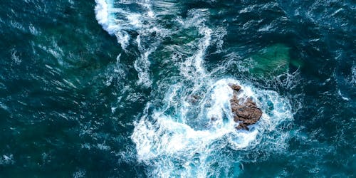 A whorl around a rock in the sea