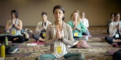 People meditating