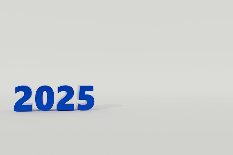 '2025' in blue gainst a white background