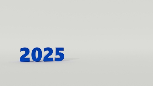 '2025' in blue gainst a white background