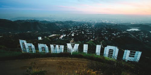 Hollywood sign from behind