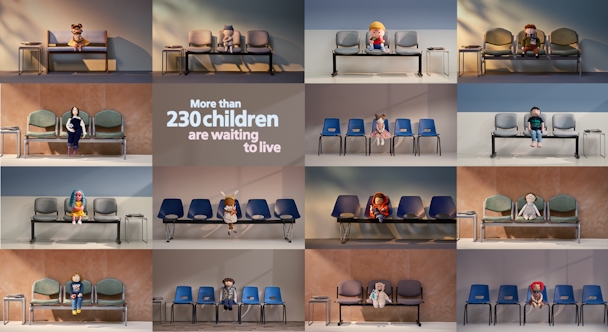 A collection of animated images of children in doctors waiting rooms 