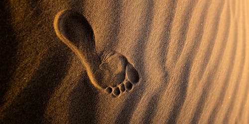 A footprint in the sand