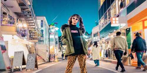 A well-dressed woman on a street