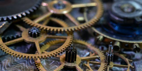 Gears and cogs in a pile