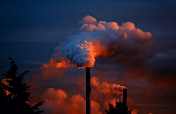 Steam coming out of a factory