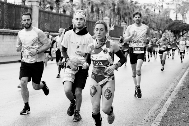 A running club at a marathon