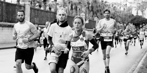 A running club at a marathon